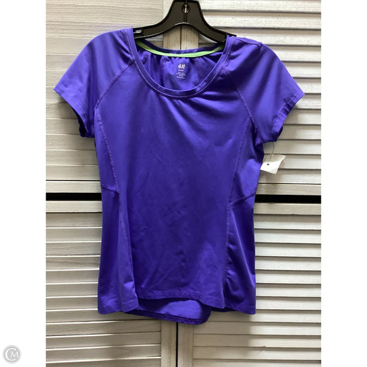 Athletic Top Short Sleeve By H&m In Purple, Size: S