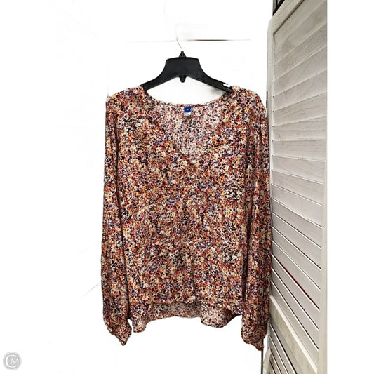 Top Long Sleeve By Old Navy In Floral Print, Size: Xl