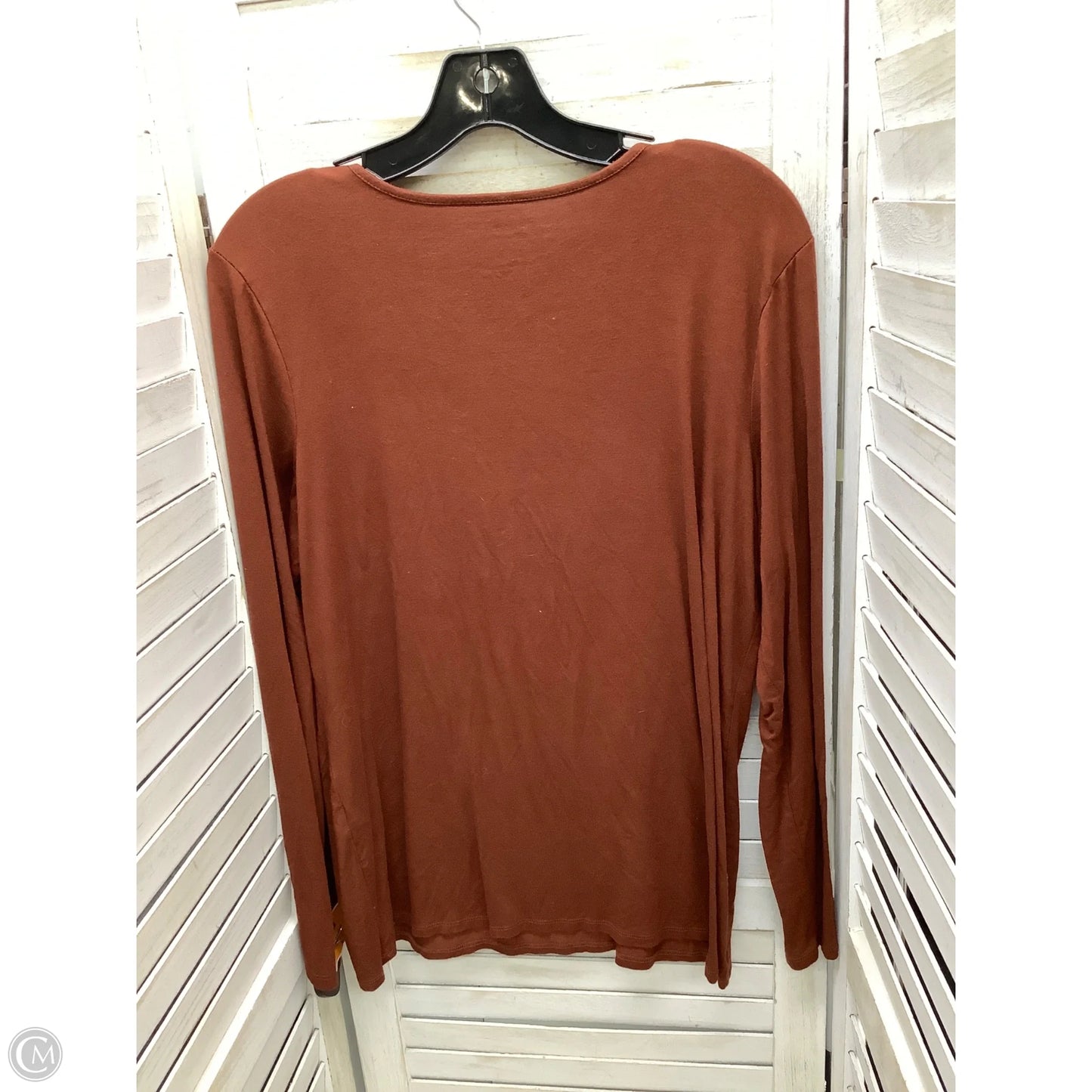 Top Long Sleeve Basic By Chicos In Copper, Size: L