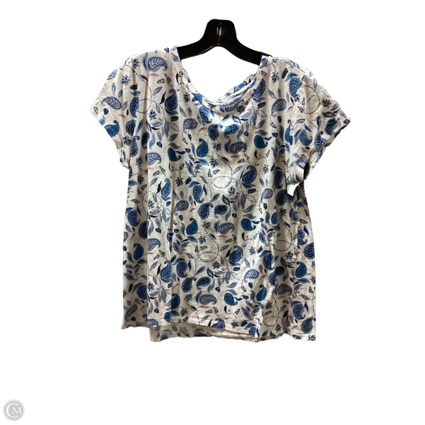 Top Short Sleeve By Loft In Paisley Print, Size: L