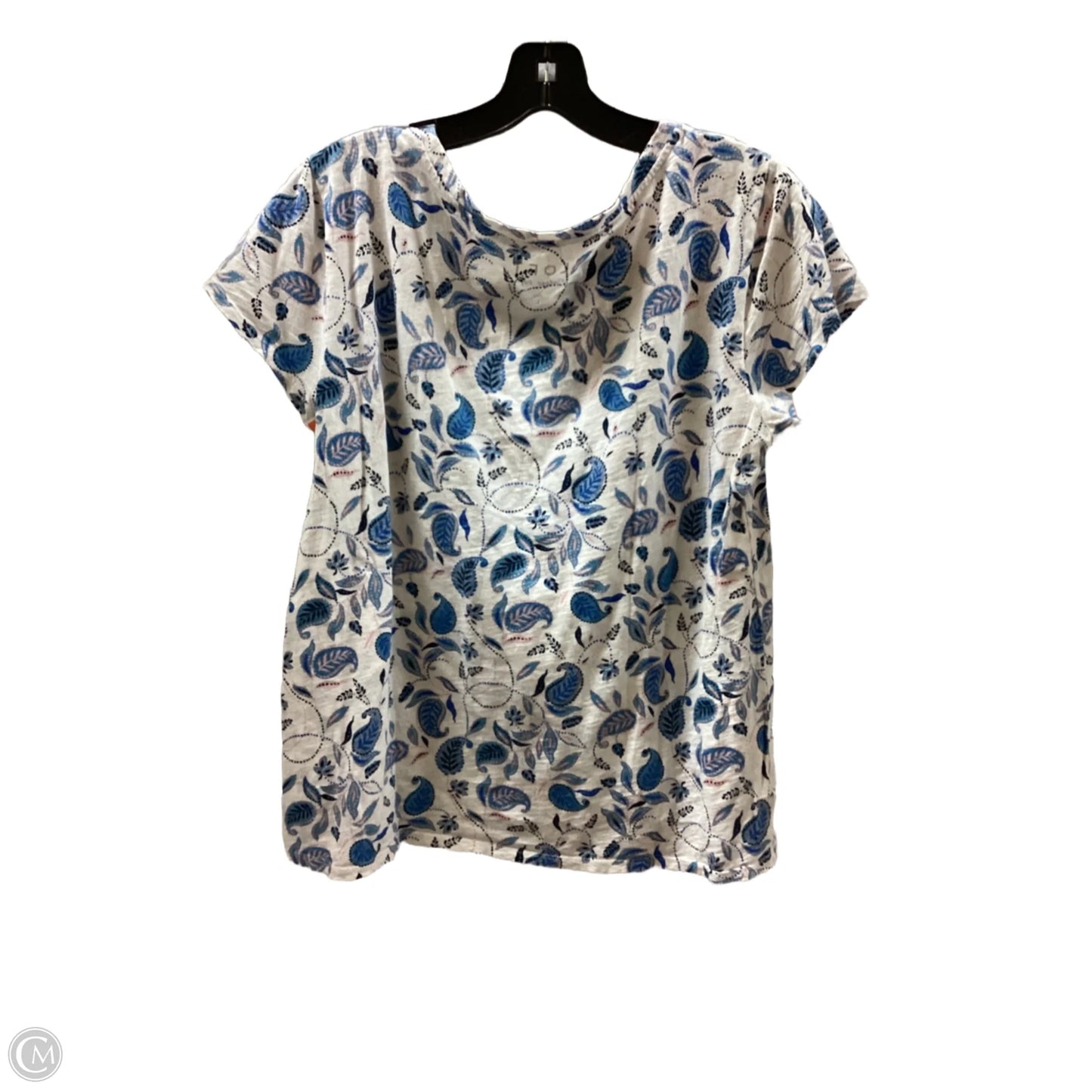 Top Short Sleeve By Loft In Paisley Print, Size: L