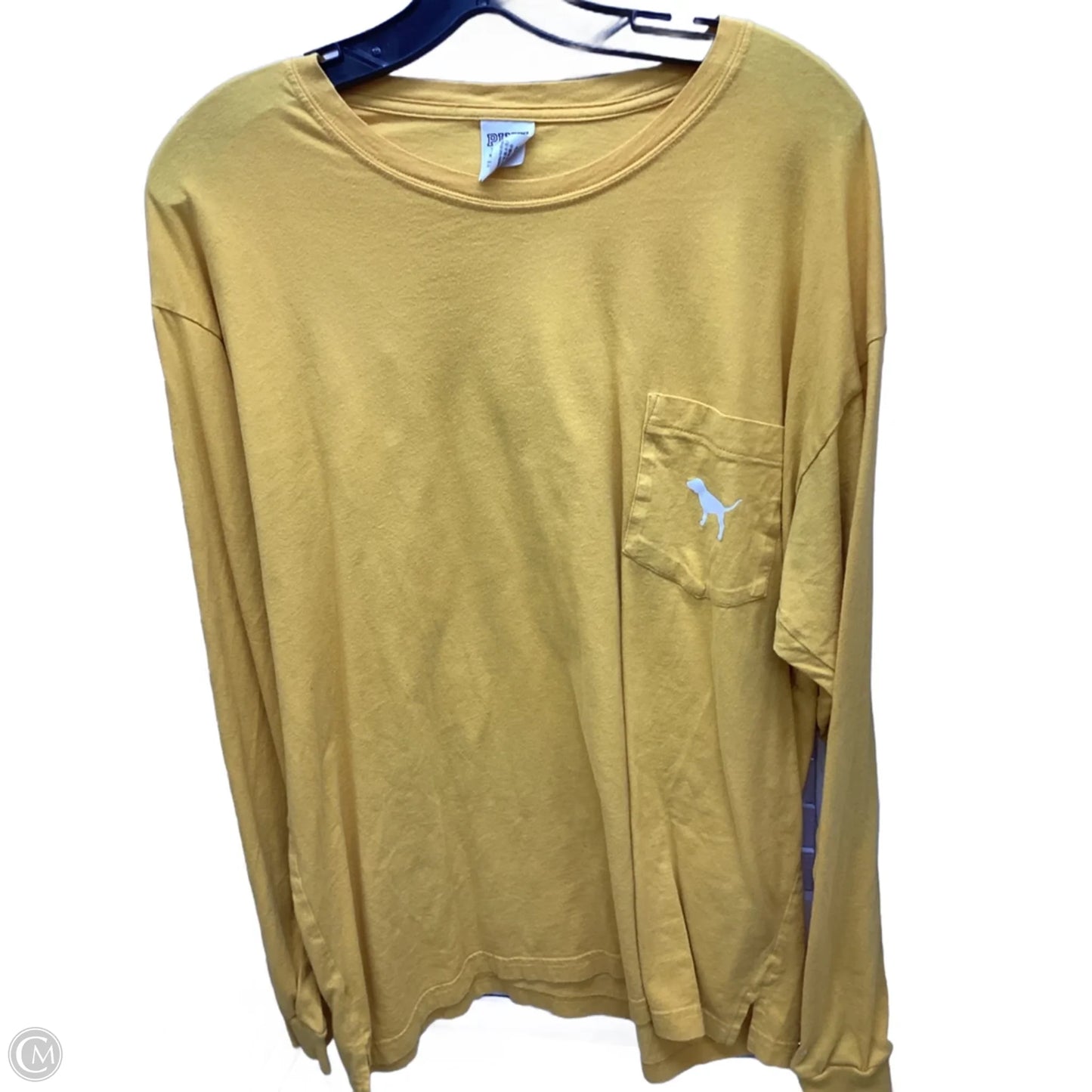 Top Long Sleeve By Pink In Yellow, Size: Xl