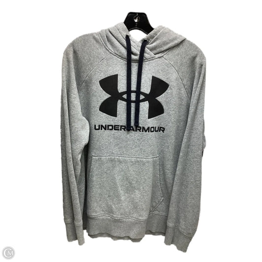 Sweatshirt Hoodie By Under Armour In Grey, Size: L