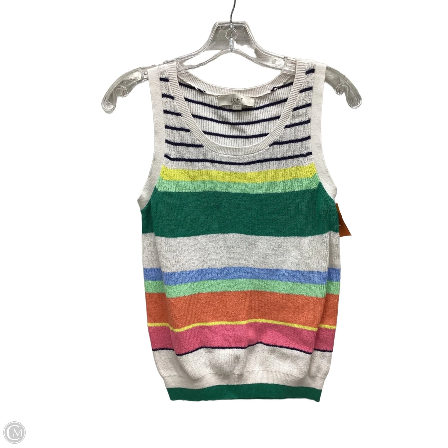 Top Sleeveless By Loft In Striped Pattern, Size: S