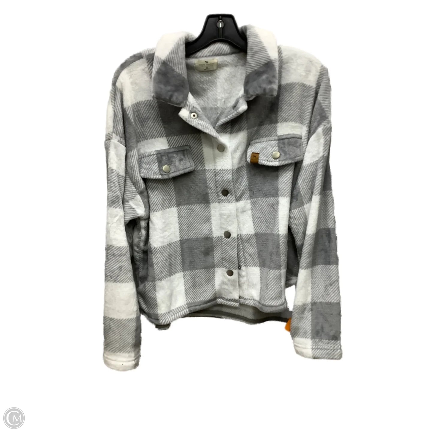Jacket Fleece By Simply Southern In Grey & White, Size: Xl