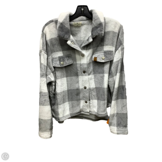 Jacket Fleece By Simply Southern In Grey & White, Size: Xl