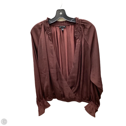 Blouse Long Sleeve By Banana Republic In Maroon, Size: M
