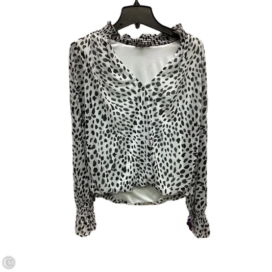 Blouse Long Sleeve By Express In Leopard Print, Size: L
