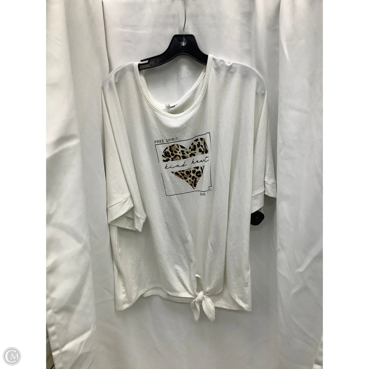 Top Short Sleeve By Cato In White, Size: Xl