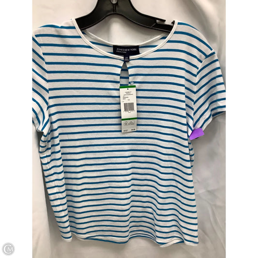 Top Short Sleeve By Jones New York In Striped Pattern, Size: L
