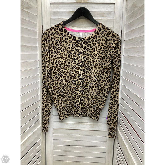 Cardigan By Cherokee In Leopard Print, Size: Xl