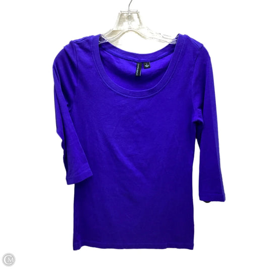 Top 3/4 Sleeve Basic By Cynthia Rowley In Blue, Size: L