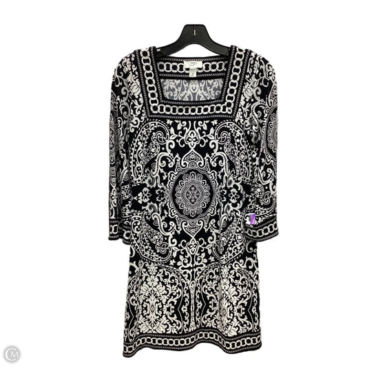 Dress Casual Midi By Loft In Black & White, Size: Xs