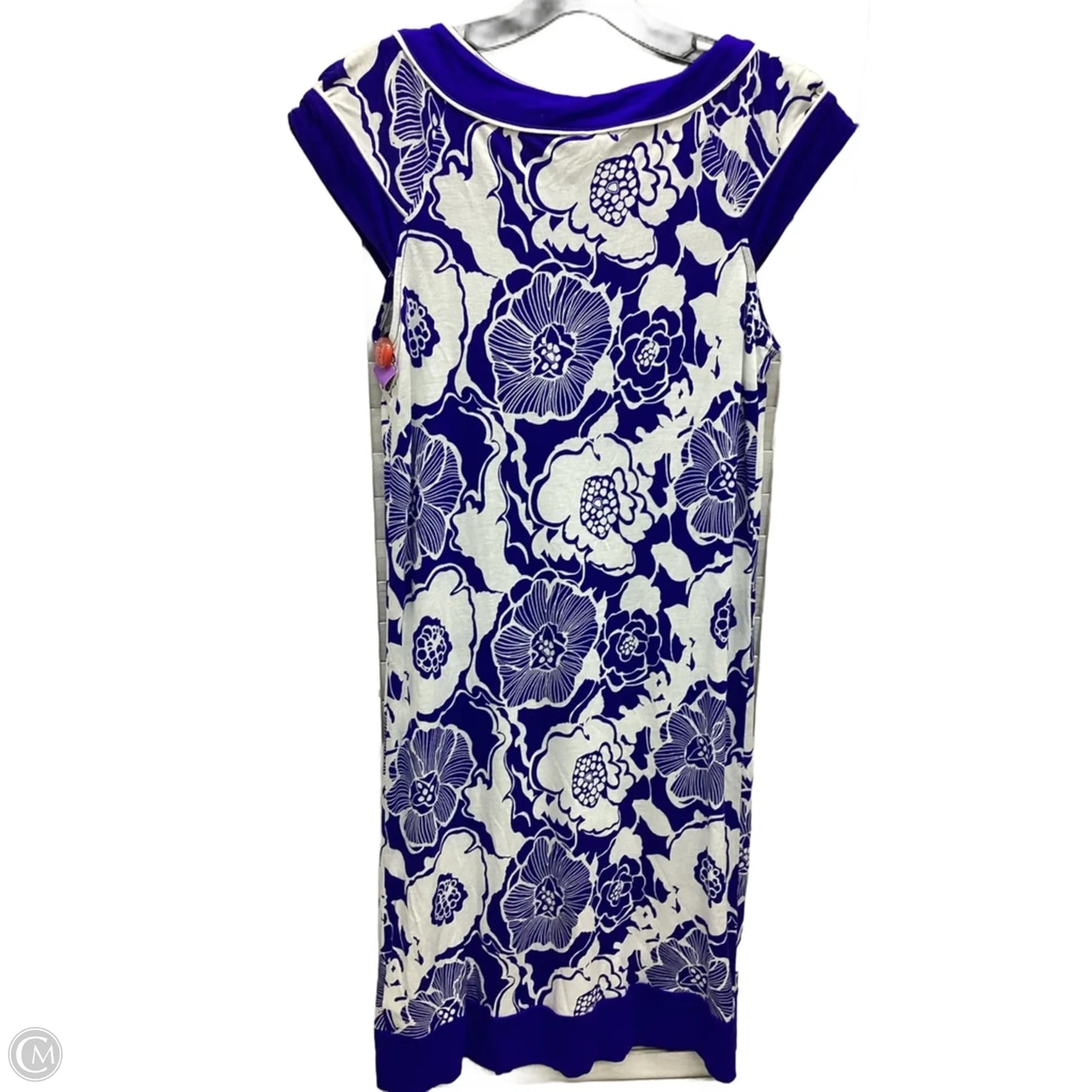 Dress Casual Midi By Banana Republic In Blue & White, Size: S
