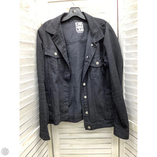 Jacket Denim By Clothes Mentor In Black Denim, Size: M