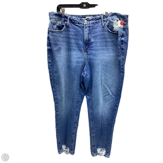 Jeans Straight By Good American In Blue Denim, Size: 18