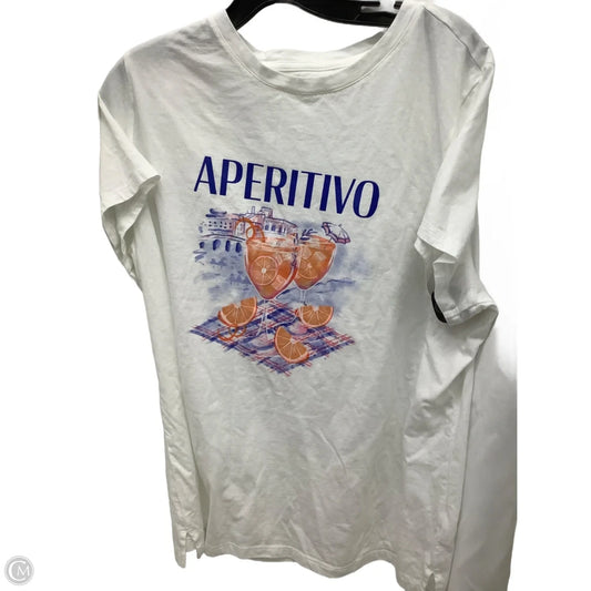 Top Short Sleeve By Talbots In White, Size: 2x