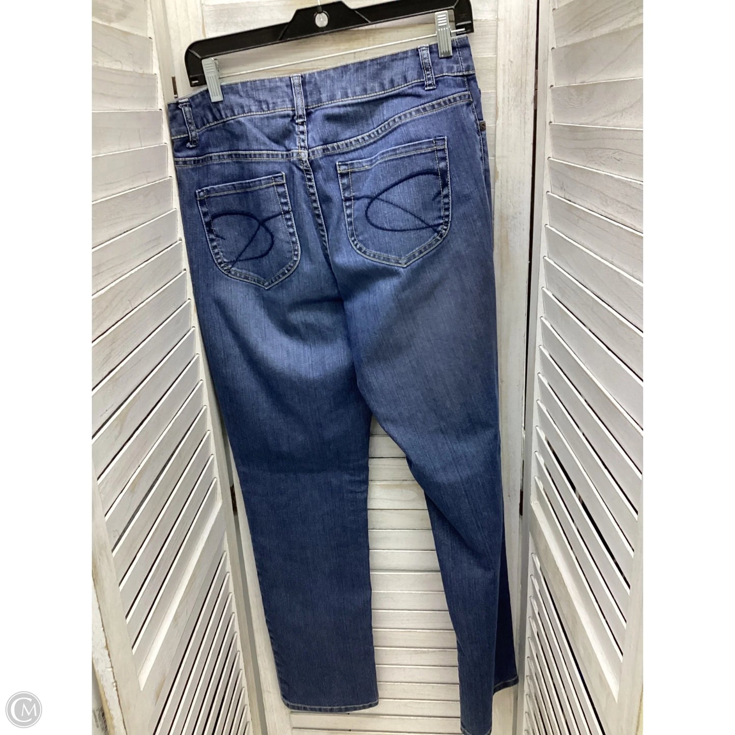 Jeans Straight By Chicos In Blue Denim, Size: 6