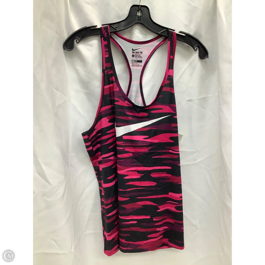 Athletic Tank Top By Nike Apparel In Camouflage Print, Size: L
