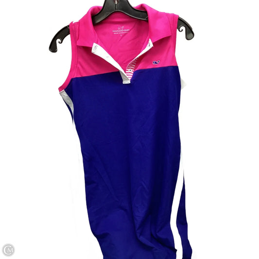 Dress Casual Midi By Vineyard Vines In Blue & Pink, Size: S