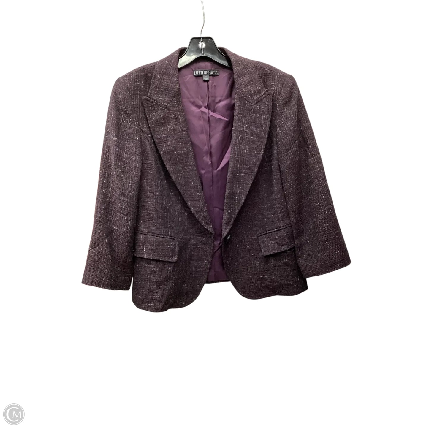 Blazer Designer By Lafayette 148 In Purple, Size: 8