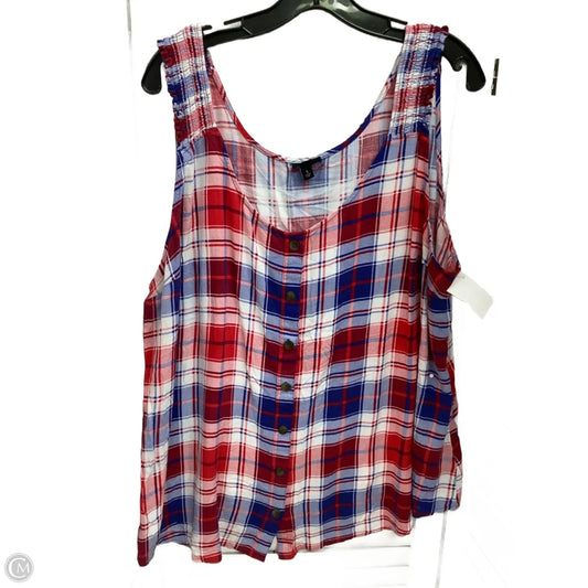 Top Sleeveless By Torrid In Plaid Pattern, Size: 3x