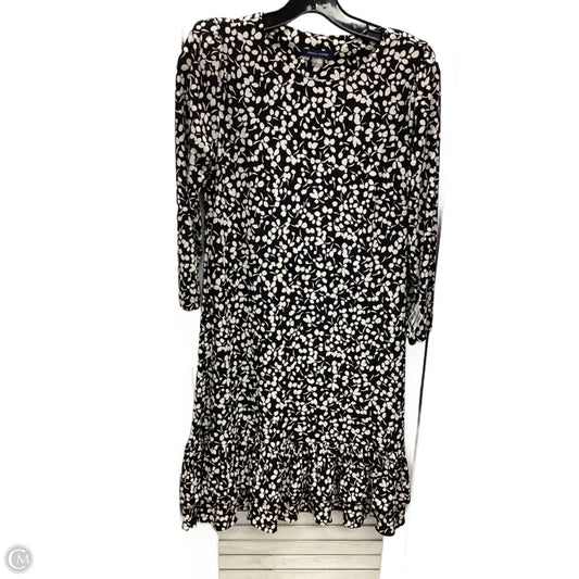 Dress Casual Midi By Tommy Hilfiger In Black & Cream, Size: 2