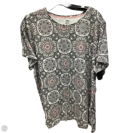 Top Short Sleeve By Croft And Barrow In Paisley Print, Size: 2x