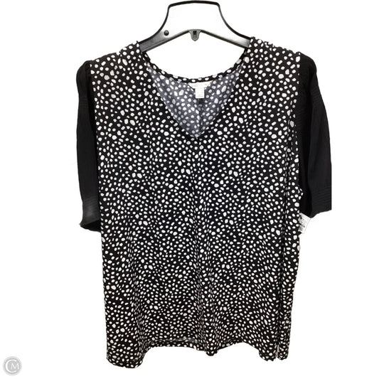 Top Short Sleeve By Cato In Polkadot Pattern, Size: 18