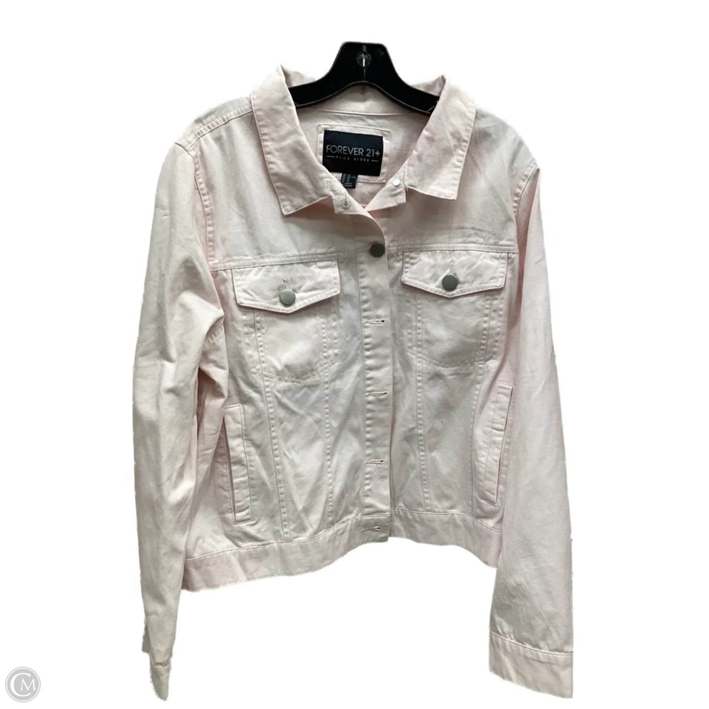 Jacket Denim By Forever 21 In Pink Denim, Size: 2x