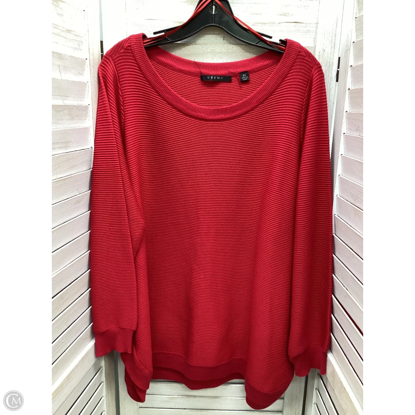 Top Long Sleeve By Cyrus In Red, Size: 2x