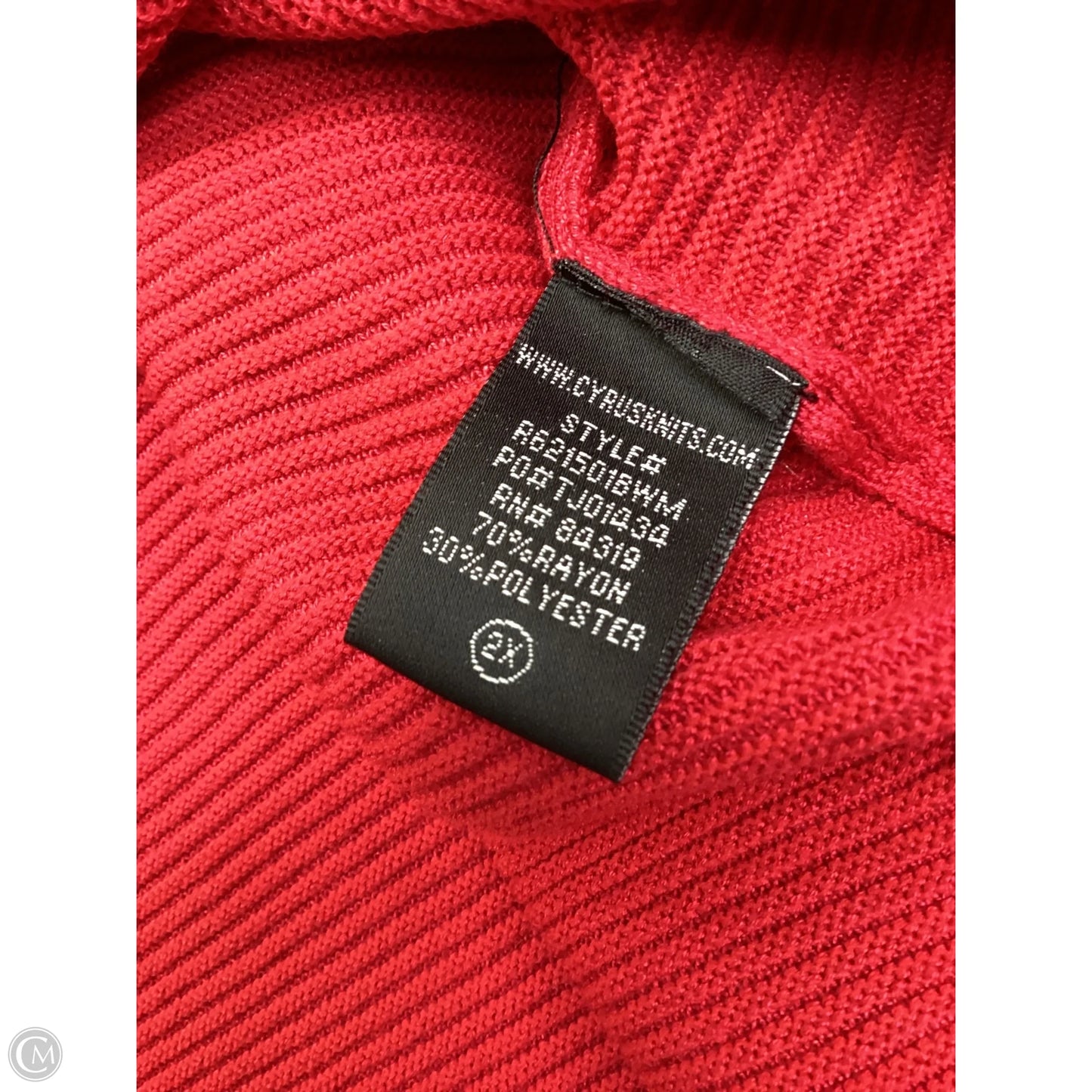 Top Long Sleeve By Cyrus In Red, Size: 2x