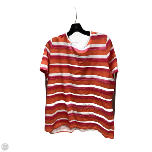 Top Short Sleeve By Talbots In Striped Pattern, Size: 2x