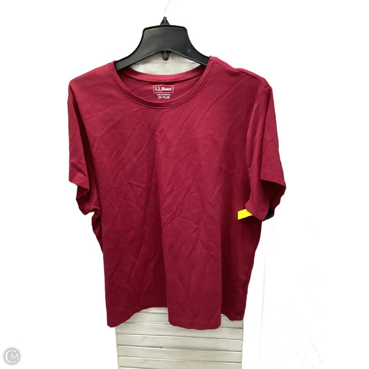 Top Short Sleeve By L.l. Bean In Maroon, Size: 2x
