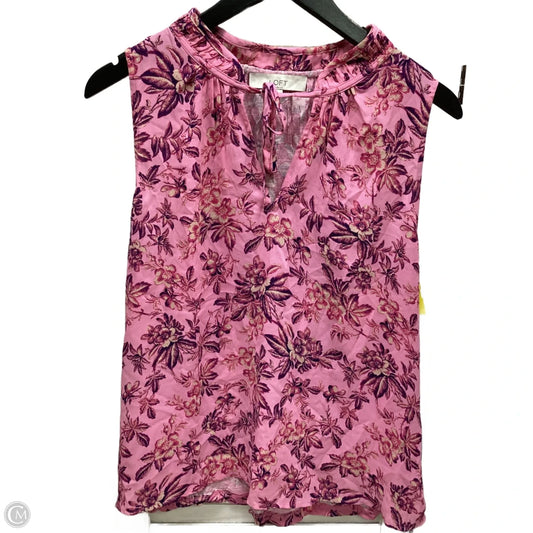 Top Sleeveless By Loft In Floral Print, Size: M