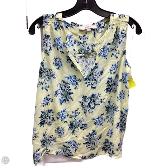 Top Sleeveless By Loft In Floral Print, Size: M