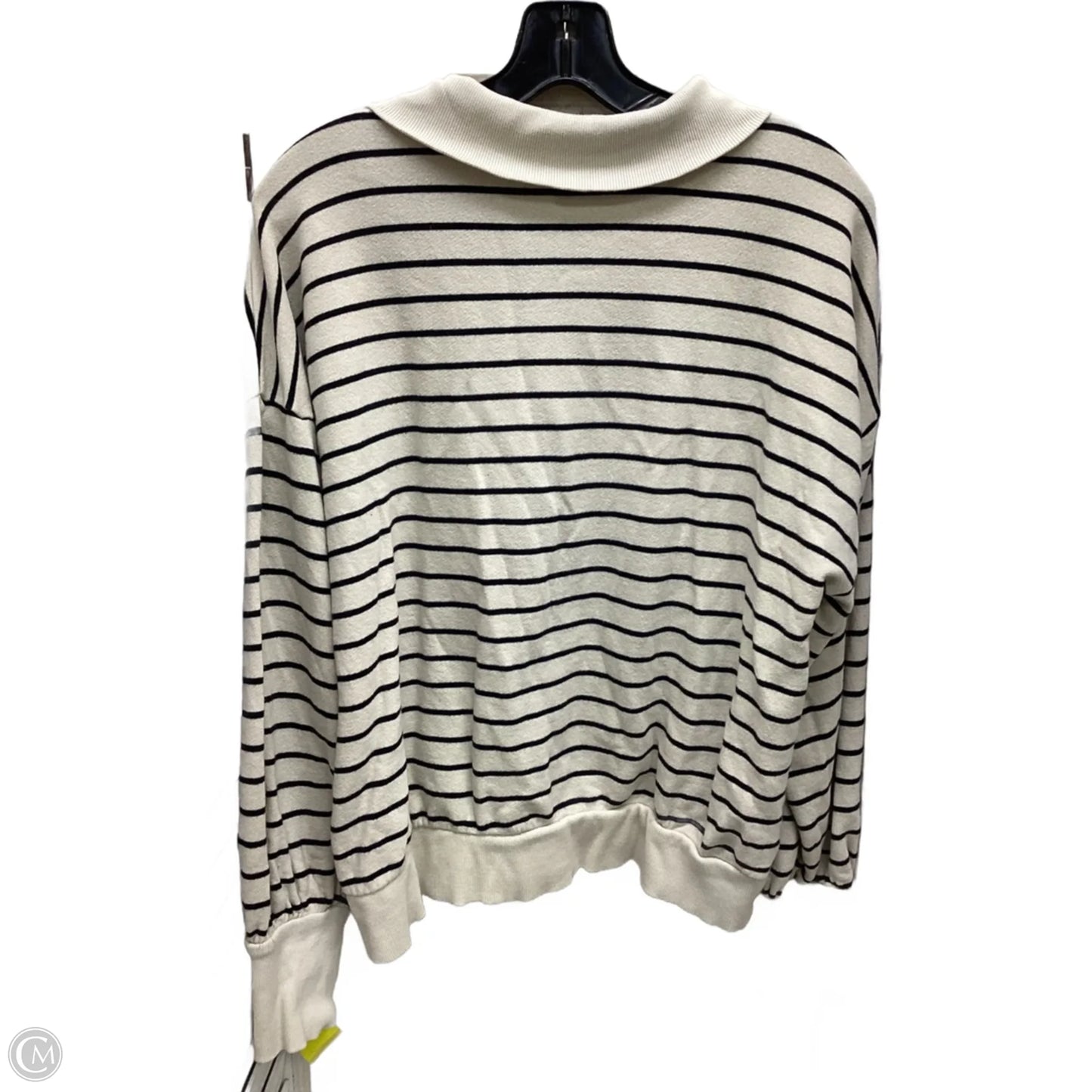Sweatshirt Collar By Loft In Striped Pattern, Size: L
