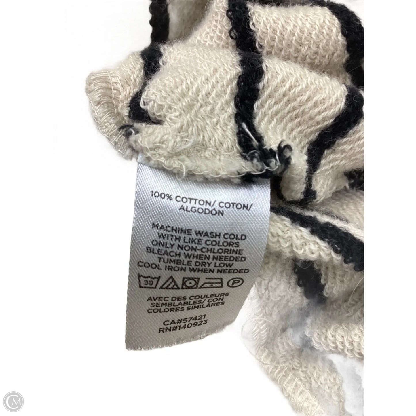 Sweatshirt Collar By Loft In Striped Pattern, Size: L