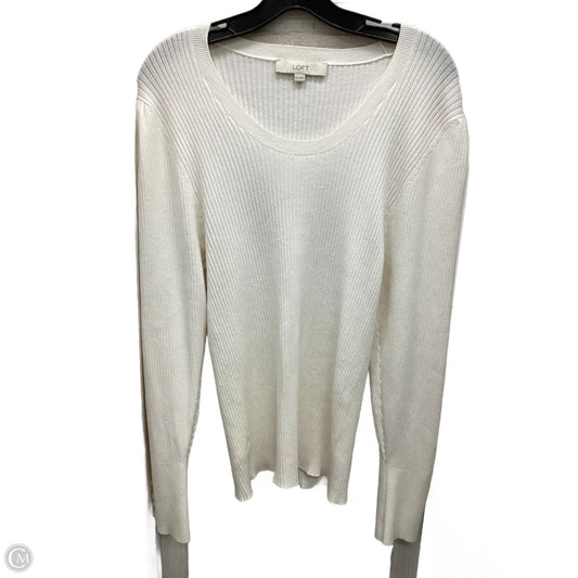 Top Long Sleeve By Loft In Ivory, Size: Xxl