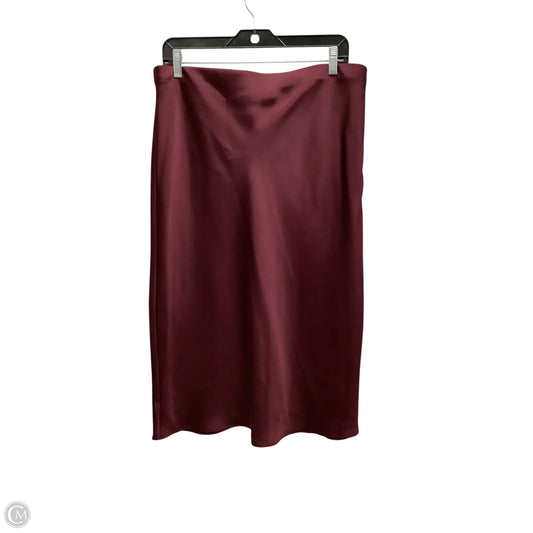Skirt Midi By Nine West Apparel In Maroon, Size: L