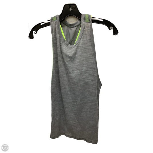 Athletic Tank Top By Lululemon In Grey & Yellow, Size: S