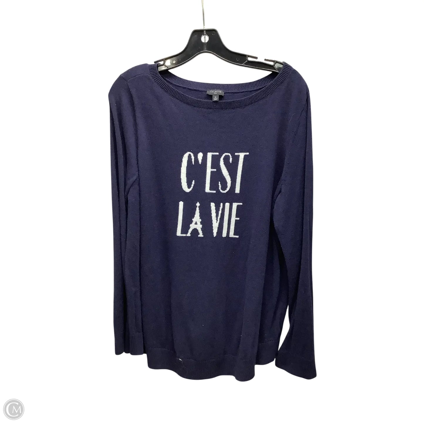 Sweater By Talbots In Blue, Size: 1x