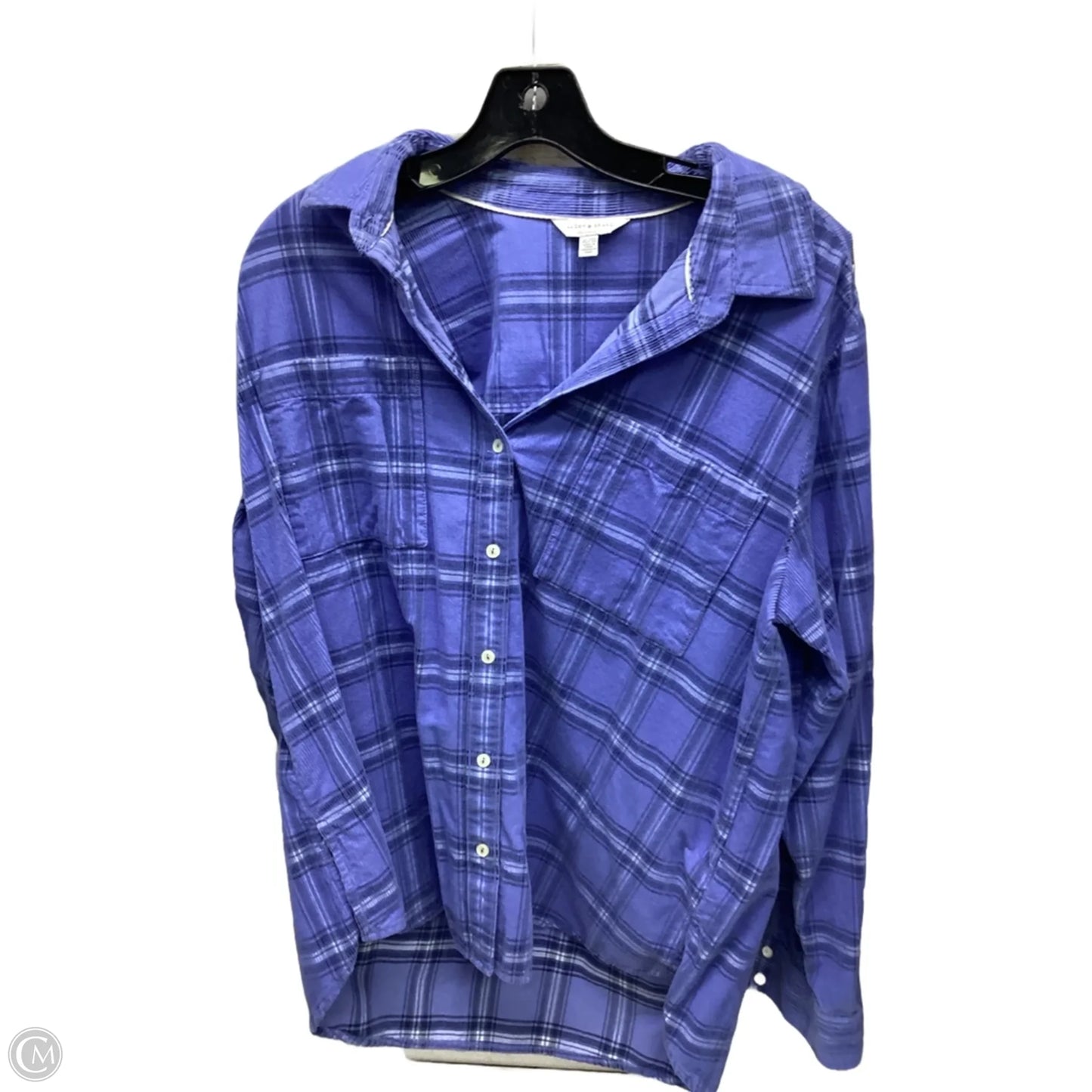 Top Long Sleeve By Lucky Brand In Plaid Pattern, Size: Xl