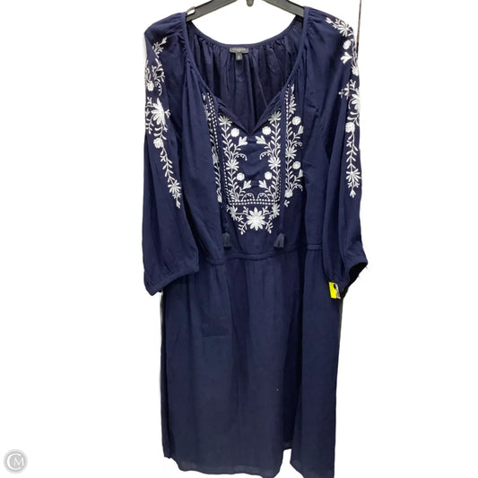 Dress Casual Midi By Talbots In Blue & White, Size: 3x