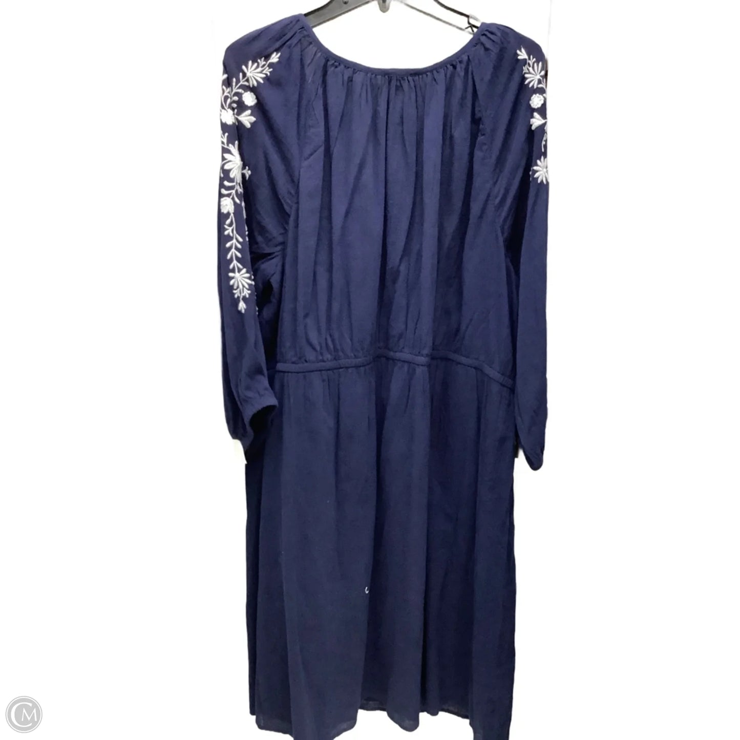 Dress Casual Midi By Talbots In Blue & White, Size: 3x