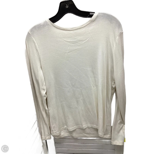 Top Long Sleeve By Talbots In Ivory, Size: L