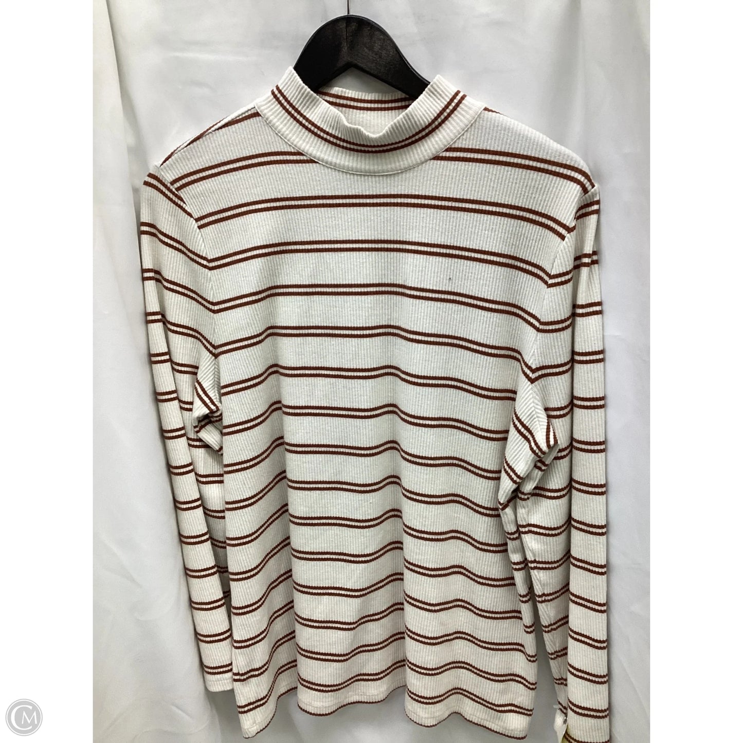 Top Long Sleeve By Talbots In Striped Pattern, Size: 2x