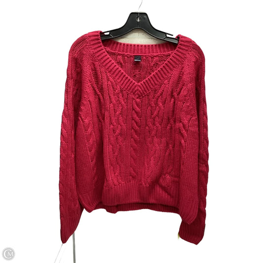 Sweater By Clothes Mentor In Red, Size: L
