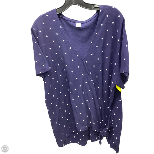 Top Short Sleeve By Old Navy In Polkadot Pattern, Size: Xxl