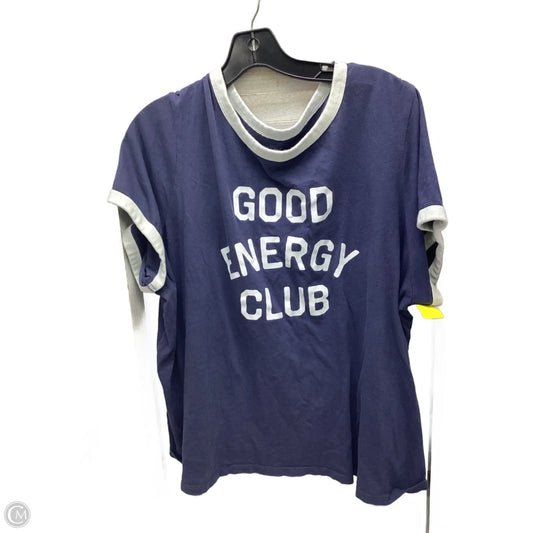 Top Short Sleeve By Old Navy In Blue, Size: Xxl